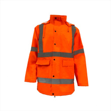 Hi vis orange safety reflective jacket waterproof en471